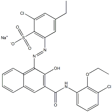 2-Chloro-4-ethyl-6-[[3-[[(3-chloro-2-ethoxyphenyl)amino]carbonyl]-2-hydroxy-1-naphtyl]azo]benzenesulfonic acid sodium salt