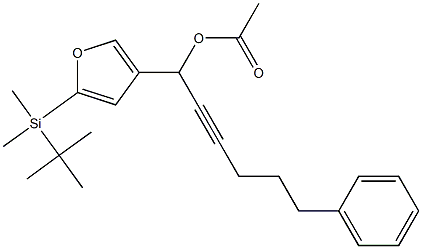 Acetic acid 1-[5-(tert-butyldimethylsilyl)-3-furyl]-6-phenyl-2-hexynyl ester Structure