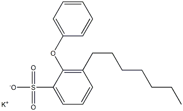3-Heptyl-2-phenoxybenzenesulfonic acid potassium salt 结构式