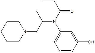 N-(3-Hydroxyphenyl)-N-(1-methyl-2-piperidinoethyl)propionamide 结构式