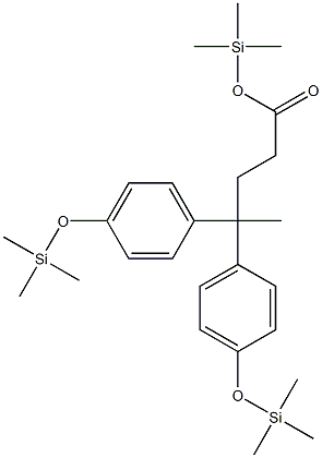 4,4-Bis(4-trimethylsiloxyphenyl)pentanoic acid trimethylsilyl ester Structure