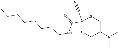 2-Cyano-5-(dimethylamino)-N-octyl-1,3-dithiane-2-carboxamide Structure