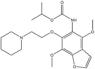 4,7-Dimethoxy-6-(2-piperidinoethoxy)-5-benzofurancarbamic acid isopropyl ester Structure