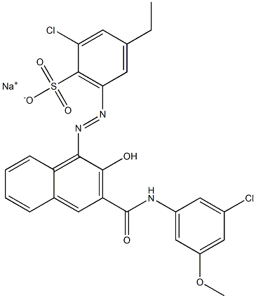 2-Chloro-4-ethyl-6-[[3-[[(3-chloro-5-methoxyphenyl)amino]carbonyl]-2-hydroxy-1-naphtyl]azo]benzenesulfonic acid sodium salt|