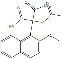 2-(2-Methoxy-1-naphtyl)-2-acetoxymalonamide Struktur