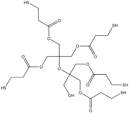 Bis(3-mercaptopropanoic acid)[4-(hydroxymethyl)-2,2,4-tris[(3-mercapto-1-oxopropoxy)methyl]-3-oxapentane]-1,5-diyl ester Structure