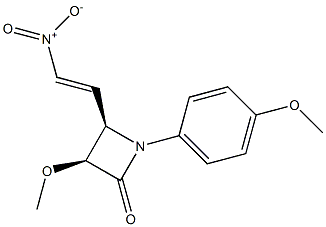 (3S,4R)-1-(p-Methoxyphenyl)-3-methoxy-4-(2-nitrovinyl)azetidin-2-one Structure