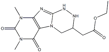 1,2,3,4,6,7,8,9-オクタヒドロ-7,9-ジメチル-6,8-ジオキソ[1,2,4]トリアジノ[3,4-f]プリン-3-酢酸エチル 化学構造式