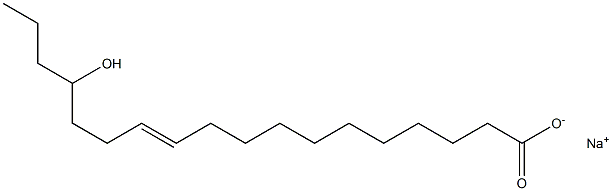 (11E)-15-Hydroxy-11-octadecenoic acid sodium salt Structure