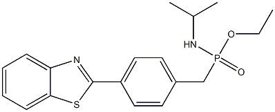 イソプロピルアミノ[4-(ベンゾチアゾール-2-イル)フェニルメチル]ホスフィン酸O-エチル 化学構造式
