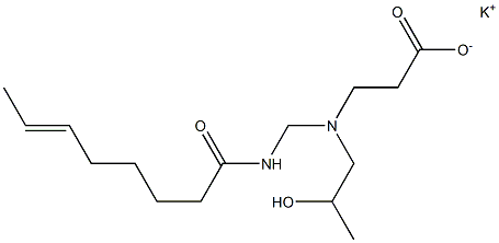 3-[N-(2-ヒドロキシプロピル)-N-(6-オクテノイルアミノメチル)アミノ]プロピオン酸カリウム 化学構造式