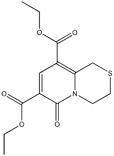 1,3,4,6-テトラヒドロ-6-オキソピリド[2,1-c][1,4]チアジン-7,9-ジカルボン酸ジエチル 化学構造式