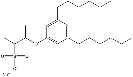 3-(3,5-ジヘキシルフェノキシ)ブタン-2-スルホン酸ナトリウム 化学構造式
