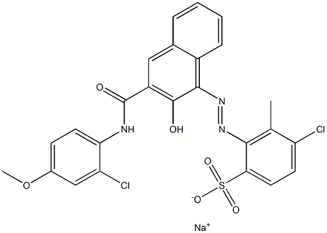 4-Chloro-3-methyl-2-[[3-[[(2-chloro-4-methoxyphenyl)amino]carbonyl]-2-hydroxy-1-naphtyl]azo]benzenesulfonic acid sodium salt 结构式