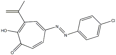 5-(4-Chlorophenylazo)-2-hydroxy-3-(1-methylethenyl)-2,4,6-cycloheptatrien-1-one Structure