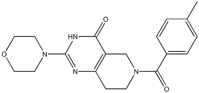 2-Morpholino-6-(4-methylbenzoyl)-5,6,7,8-tetrahydropyrido[4,3-d]pyrimidin-4(3H)-one Struktur