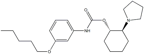 N-[3-(ペンチルオキシ)フェニル]カルバミド酸(1S)-2β-(1-ピロリジニル)シクロヘキサン-1α-イル 化学構造式