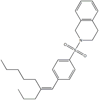 (Z)-4-ノニリデン-2-トシル-1,2,3,4-テトラヒドロイソキノリン 化学構造式