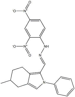 4,5,6,7-テトラヒドロ-5-メチル-2-フェニル-2H-イソインドール-1-カルボアルデヒド2,4-ジニトロフェニルヒドラゾン 化学構造式