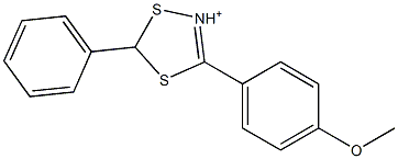 3-(4-Methoxyphenyl)-5-phenyl-1,4,2-dithiazole-2-cation 结构式