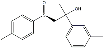 (S)-1-メチル-1-(3-メチルフェニル)-2-(4-メチルフェニルスルフィニル)エタノール 化学構造式