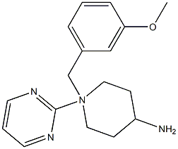1-(m-メトキシベンジル)-N-(2-ピリミジニル)-4-ピペリジンアミン 化学構造式