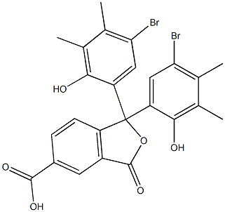 1,1-Bis(5-bromo-2-hydroxy-3,4-dimethylphenyl)-1,3-dihydro-3-oxoisobenzofuran-5-carboxylic acid Struktur