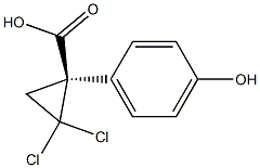 (R)-2,2-Dichloro-1-(4-hydroxyphenyl)cyclopropane-1-carboxylic acid 结构式