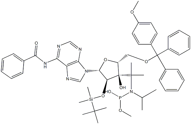 5'-O-[(4-Methoxyphenyl)diphenylmethyl]-2'-O-(tert-butyldimethylsilyl)-N-benzoyladenosine-3'-(diisopropylaminophosphonous acid methyl) ester|