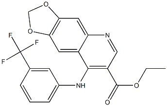 4-[[3-(Trifluoromethyl)phenyl]amino]-6,7-(methylenedioxy)quinoline-3-carboxylic acid ethyl ester,,结构式