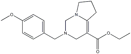 2-(4-Methoxybenzyl)-1,2,3,5,6,7-hexahydropyrrolo[1,2-c]pyrimidine-4-carboxylic acid ethyl ester Struktur