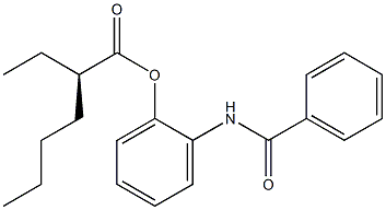 [R,(+)]-2-Ethylhexanoic acid 2-(benzoylamino)phenyl ester Struktur