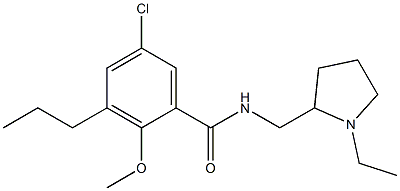 N-[(1-Ethyl-2-pyrrolidinyl)methyl]-2-methoxy-5-chloro-3-propylbenzamide Struktur