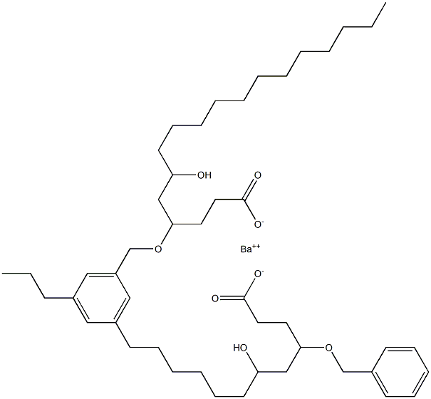 Bis(4-benzyloxy-6-hydroxystearic acid)barium salt Structure