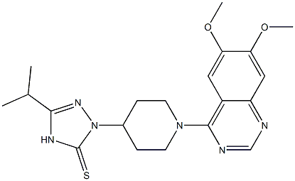 2-[1-(6,7-Dimethoxyquinazolin-4-yl)piperidin-4-yl]-5-isopropyl-2,4-dihydro-3-thioxo-3H-1,2,4-triazole Structure