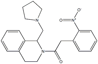 1,2,3,4-Tetrahydro-2-[(2-nitrophenyl)acetyl]-1-[(1-pyrrolidinyl)methyl]isoquinoline Structure