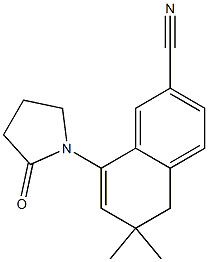 5,6-ジヒドロ-8-(2-オキソ-1-ピロリジニル)-6,6-ジメチルナフタレン-2-カルボニトリル 化学構造式