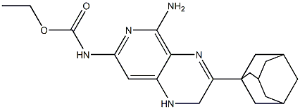 N-[(5-アミノ-1,2-ジヒドロ-3-(1-アダマンチル)ピリド[3,4-b]ピラジン)-7-イル]カルバミド酸エチル 化学構造式