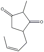 2-Methyl-4-[(Z)-2-butenyl]-1,3-cyclopentanedione Structure