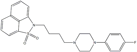 2-[4-[4-(4-Fluorophenyl)-1-piperazinyl]butyl]-2H-naphth[1,8-cd]isothiazole 1,1-dioxide Structure