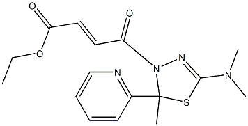 4-[[2-メチル-2-(2-ピリジニル)-5-ジメチルアミノ-2,3-ジヒドロ-1,3,4-チアジアゾール]-3-イル]-4-オキソ-2-ブテン酸エチル 化学構造式