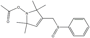1-アセトキシ-3-[(フェニルスルフィニル)メチル]-2,2,5,5-テトラメチル-1H-ピロール 化学構造式