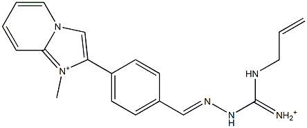 2-[4-[2-[Iminio(2-propenylamino)methyl]hydrazonomethyl]phenyl]-1-methylimidazo[1,2-a]pyridin-1-ium Struktur
