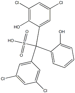 (3,5-Dichlorophenyl)(3,5-dichloro-2-hydroxyphenyl)(2-hydroxyphenyl)methanesulfonic acid,,结构式