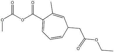 4-[(エトキシカルボニル)メチル]シクロヘプタ-2,5,7(1)-トリエン-1,2-ジカルボン酸ジメチル 化学構造式