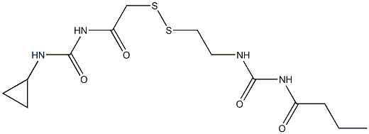 1-Butyryl-3-[2-[[(3-cyclopropylureido)carbonylmethyl]dithio]ethyl]urea Structure