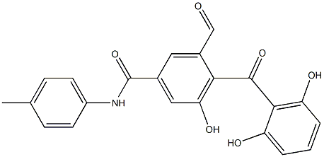 N-(p-Tolyl)-3-formyl-5-hydroxy-4-(2,6-dihydroxybenzoyl)benzamide,,结构式