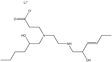 3-[N-(2-ヒドロキシヘキシル)-N-[2-(2-ヒドロキシ-3-ヘキセニルアミノ)エチル]アミノ]プロピオン酸リチウム 化学構造式