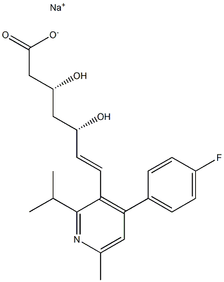 (3R,5S,6E)-3,5-Dihydroxy-7-[4-(4-fluorophenyl)-2-isopropyl-6-methyl-3-pyridinyl]-6-heptenoic acid sodium salt Struktur