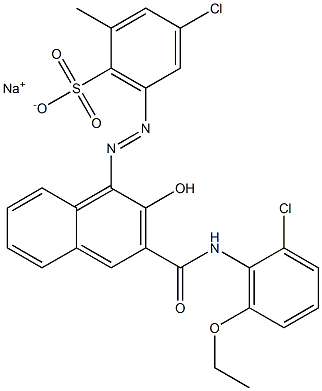 4-Chloro-2-methyl-6-[[3-[[(2-chloro-6-ethoxyphenyl)amino]carbonyl]-2-hydroxy-1-naphtyl]azo]benzenesulfonic acid sodium salt